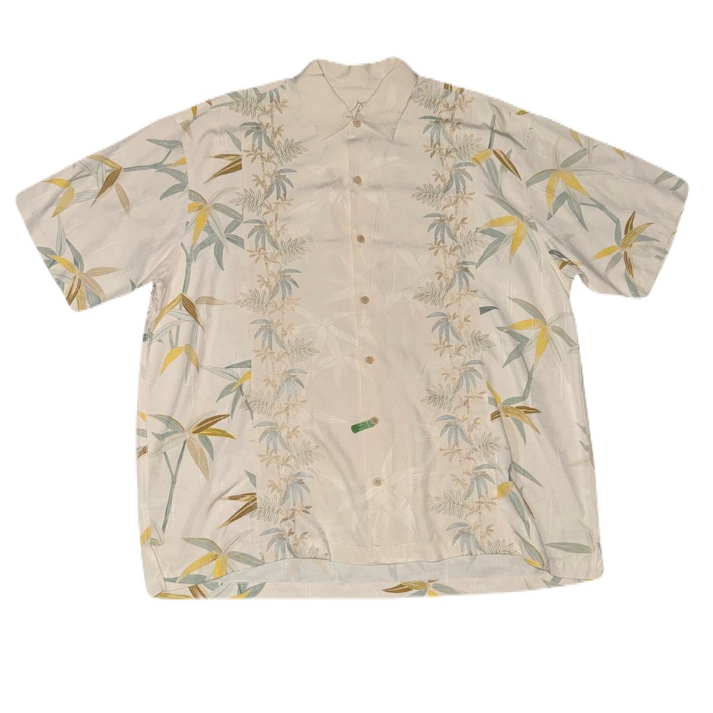 Tommy Bahama Cream and Yellow Casual Button Down Shirt